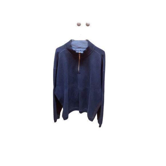 Tommy Bahama Quarter Zip Navy Pullover CL - Picture 1 of 6